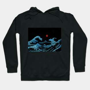 Hokusai wave blue version Hoodie